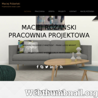 Aranżacja i profesjonalne projektowanie wnętrz Lublin, Warszawa - Pracownia Projektowa Maciej Różański.

Zapraszamy do odwiedzenia strony prezentującej nowoczesne projekty wnętrz Lublin, Warszawa. Firma oferuje nie tylko konsultacje projektowe z architektem wnętrz, ale przede wszystkim profesjonalne projekty wnętrz. Wejdź, zobacz, zainspiruj się pomysłami na małe wnętrza, łazienki na poddaszu czy projekty kuchni w zabudowie. Oferta obejmuje projekty koncepcyjne, standardowe oraz kompleksowe.

Zapraszamy do odwiedzenia i zapoznania się z ofertą i portfolio firmy - architekta wnętrz Macieja Różańskiego. ./_thumb/maciejrozanski.pl.png