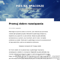 Spacerzpsem.blox.pl to portal dla posiadaczy psiaków. Na stronie ogłaszane będą publikacje z przeróżnymi zaleceniami połączonymi z każdą sferą pieskiego życia. Moderatorzy będą gotówwyklarować mnóstwo spraw. Opisują także trudne tamaty. Np. spraw czystości czworonogów czy zbierania psich odchodów w trakcie wyprowadzania swego przyjaciela. W podobny sposób prezentowane będą kwestie zdrowia. Z wytrwałością czekają na Państwa komentarze. Debatujmy o tych problemach w gronie właścicieli psów!