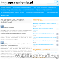 Uprawnienia budowlane, info, program, podkładki, zaświadczenia, nowe pytania na uprawnienia budowlane, testy. Nowość - program z zaawansowanymi funkcjami w niskiej cenie. Pobierz i przetestuj za darmo. ./_thumb/www.twojeuprawnienia.pl.png