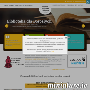 Strona Gminnej Biblioteki Publicznej w Herbach. Czytelnicy znajdą tu podstawowe informacje o bibliotece, godziny otwarcia, nowości czytelnicze oraz informacje o organizowanych konkursach i wydarzeniach.