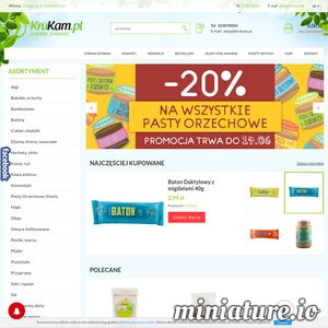 KruKam to sklep internetowy, który zajmuje się sprzedażą zdrowej żywności. W ofercie można znaleźć wiele wysokiej jakości produktów  ze zdrową żywnością. Warto dodać, że sklep specjalizuje się w sprzedaży wysokiej jakości past orzechowych. ./_thumb1/krukam.pl.png