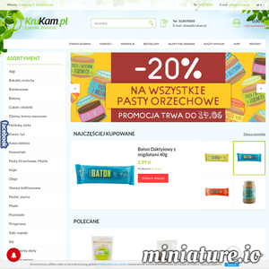 KruKam to sklep internetowy, który zajmuje się sprzedażą zdrowej żywności. W ofercie można znaleźć wiele wysokiej jakości produktów  ze zdrową żywnością. Warto dodać, że sklep specjalizuje się w sprzedaży wysokiej jakości past orzechowych.