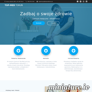 Zadbaj o swoje zdrowie w Centrum medycznym Top-Med. Nasz ośrodek rehabilitacji Toruń  specjalizuje się miedzy innymi w zabiegach takich jak terapia manualna, fizykoterapia, kinezyterapia, a także różnego rodzaju masaże. Cała nasza oferta dostępna jest na naszej stronie internetowej www.topmedtorun.pl/. 