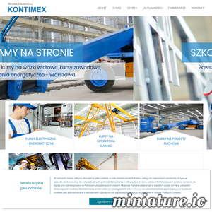 Kontimex to ośrodek szkoleniowy oferujący szeroki wachlarz kursów i szkoleń. Posiadamy ponad dwudziestoletnie doświadczenie – znamy się na organizacji i realizacji różnego typu szkoleń. Działamy zgodnie z obowiązującym prawem i przepisami regulującymi nadawanie i nabywanie uprawnień. Specjalizujemy się w szkoleniach technicznych wielu wąskich dziedzin (m.in. kursy na dźwignice, kursy energetyczne).
Dzięki poszerzeniu swojej wiedzy i umiejętności zyskują Państwo wyuczenie lub zmianę zawodu, dokształcenie się w nowych umiejętnościach, zdobycie uprawnień i świadectw kwalifikacyjnych pozwalających na obsługę wybranych urządzeń technicznych oraz przygotowanie do egzaminu państwowego. Przebycie kursów lub szkoleń wieńczy zdanie egzaminu zawodowego. 
Nasze kursy
	kierowca wózków jezdniowych z napędem silnikowym
	konserwacja wózków jezdniowych podnośnikowych
	wymiana i eksploatacja butli gazowych w wózkach jezdniowych spalinowych
	eksploatacja urządzeń sieci i instalacji energetyczny ./_thumb1/www.kontimex.pl.png