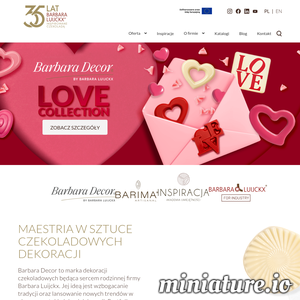 Polska firma rodzinna. Od 1991 r. oferujemy dekoracje, półprodukty i dodatki czekoladowe dla profesjonalistów z branży cukierniczej, gastronomii i przemysłu. ./_thumb2/www.barbara-luijckx.pl.png